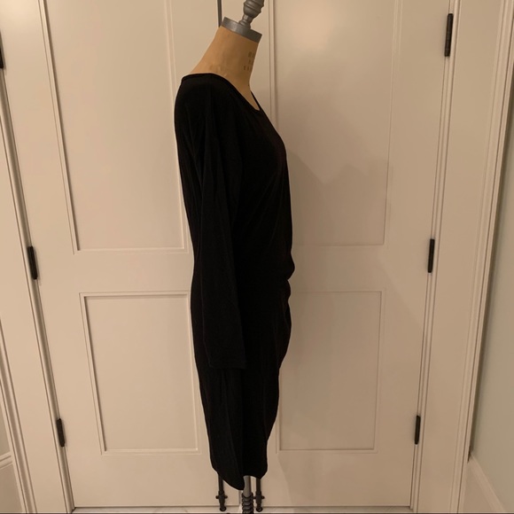 DKNY long sleeved ruched waist midi dress - Picture 4 of 6